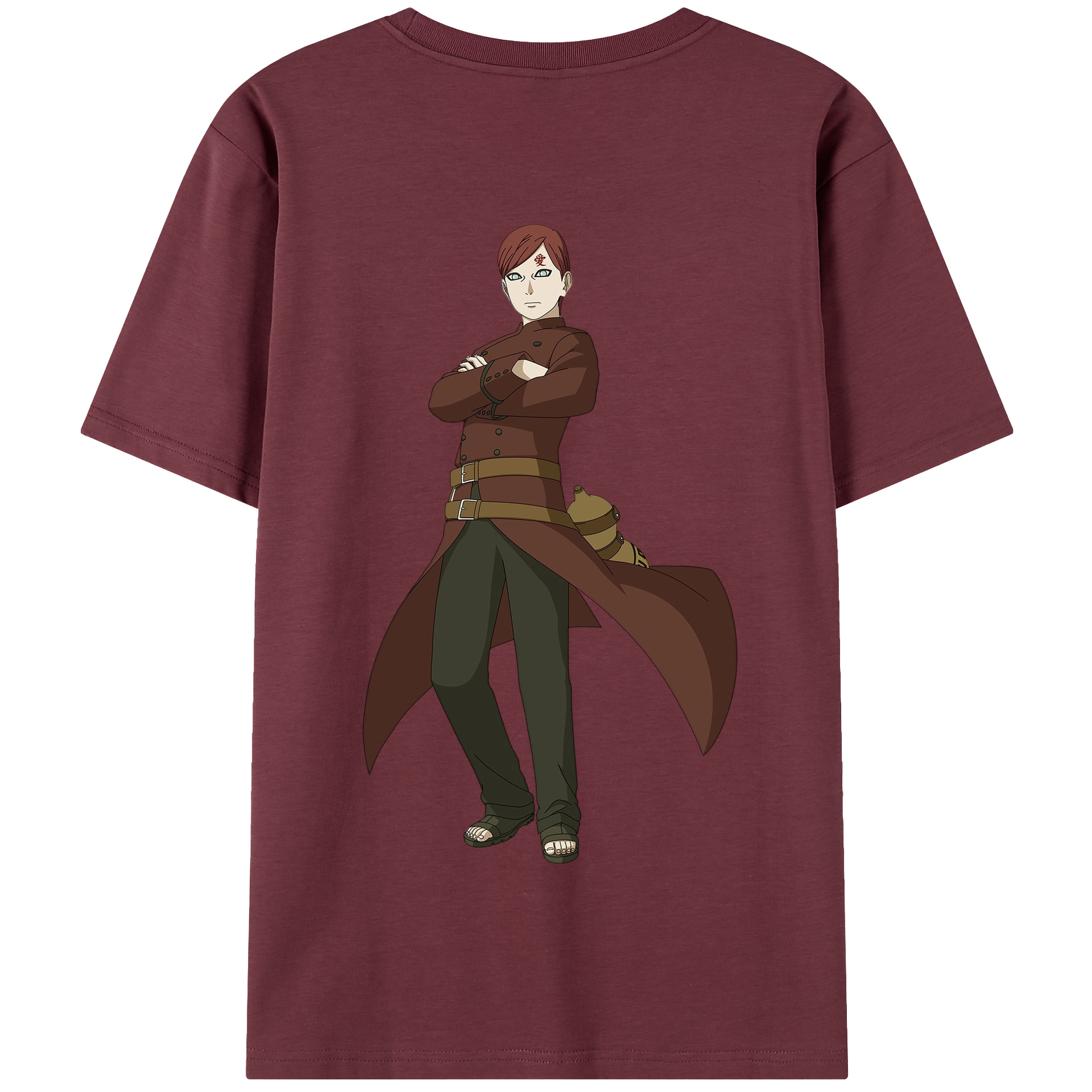 （画像用） NARUTO -ナルト- ガアラ Gaara 綿100％半袖Tシャツ（背面プリント）